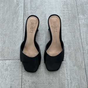 Schutz Black Mules Heels